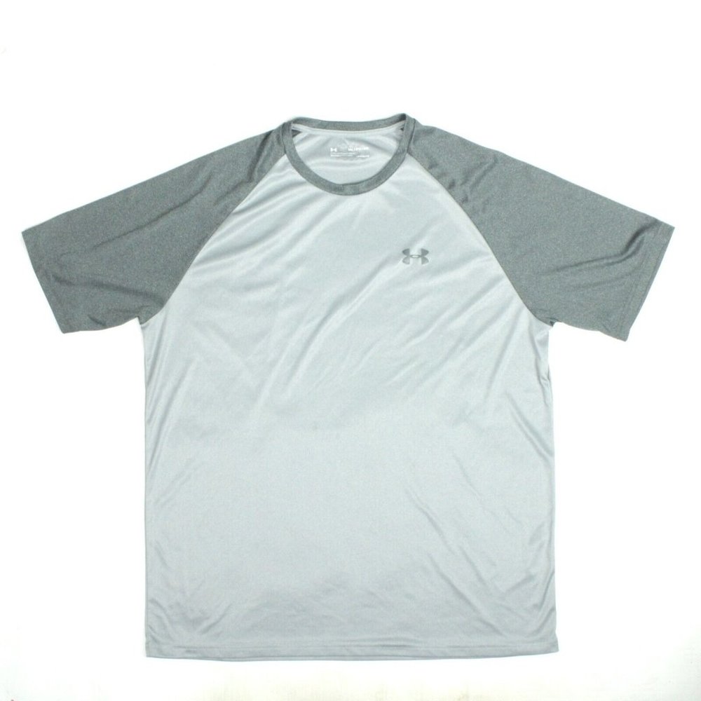 Under Armour Mens Shirt 2XL Heatgear Fitted Athletic Tee Short Sleeve Gray